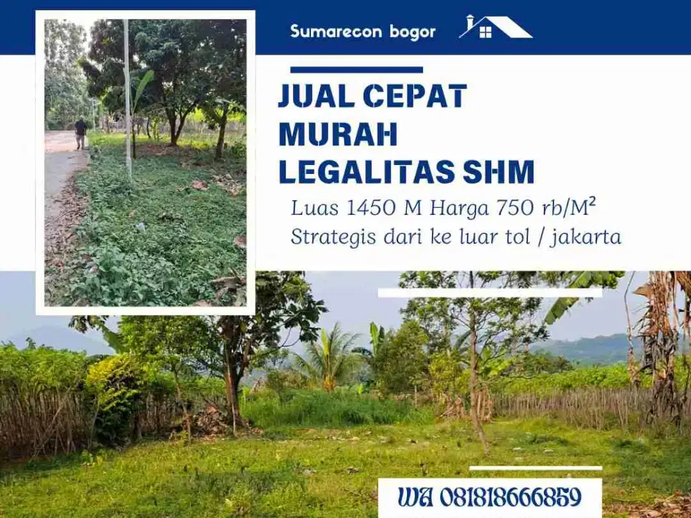 Di jual cepat Lokasi Buat Villa di dekat sumarecon Bogor selatan