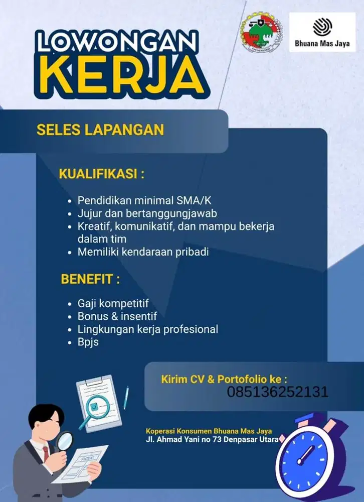 Dicari sales koperasi