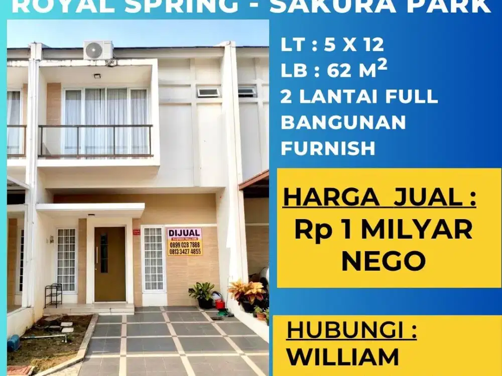 JUAL RUMAH ROYAL SPRING SAKURA PARK MAKASSAR