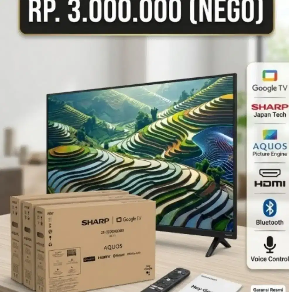 SHARP AQUOS 32 LED TV — GOOGLE TV EDITION
