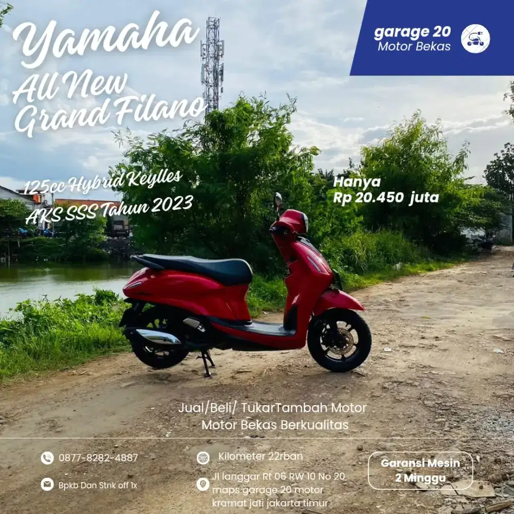 Yamaha All New Grand Filano 125cc Keylles Hybrid Bluecore Tahun 2023