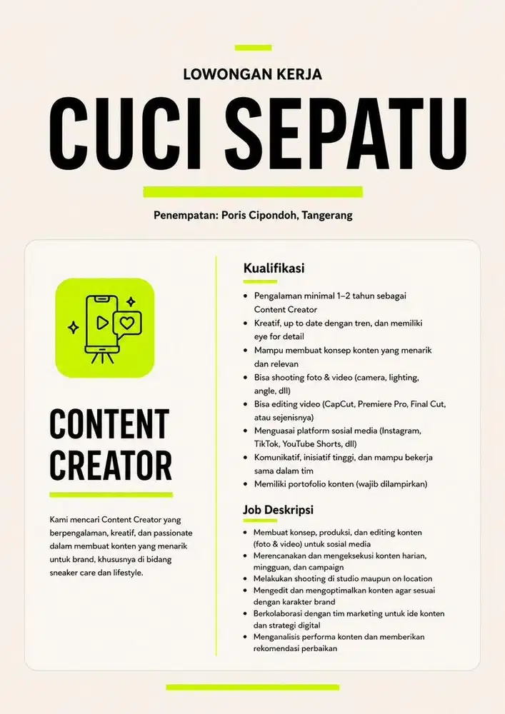 DIBUTUHKAN CONTENT CREATOR