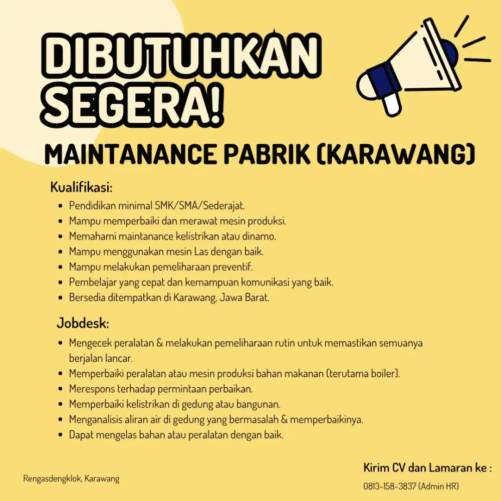 Maintenance pabrik (karawang)