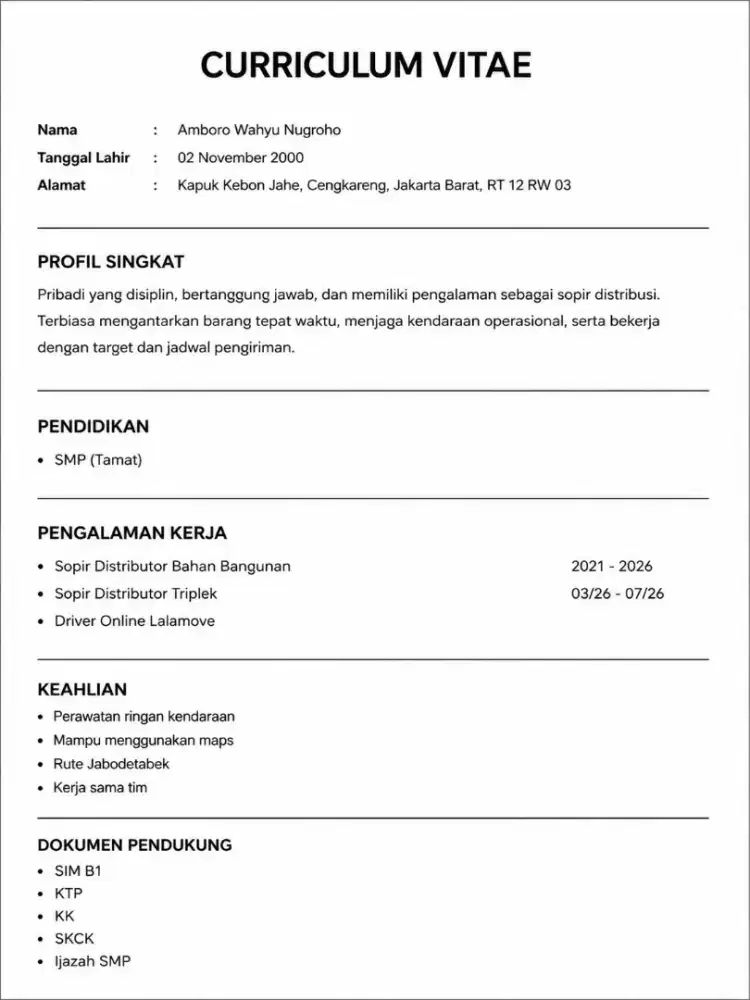 Cari pekerjaan sbg driver