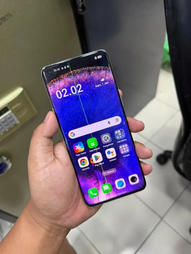 Oppo find X5 pro 12/256 hp casan aja mines garis ijo segaris