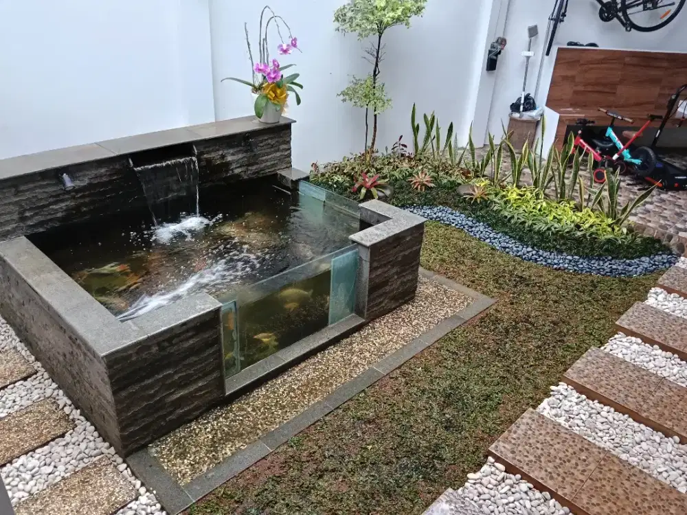 Kolam minimalis - kolam ikan koi minimalis - taman minimalis
