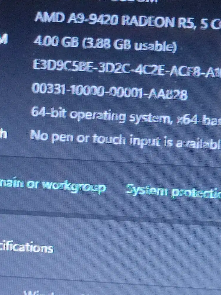 Laptop Hp 14s amd a9 SSD 25gb