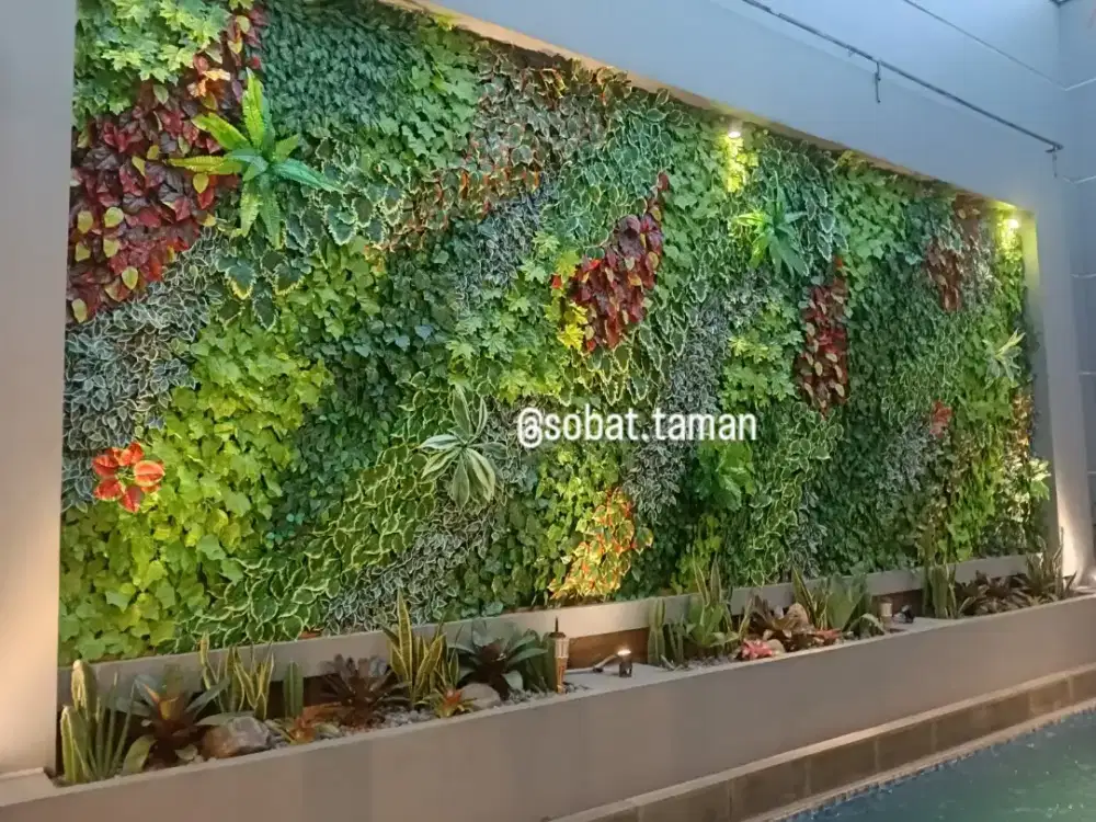 Taman vertikal pohon plastik - taman vertikal sintetis
