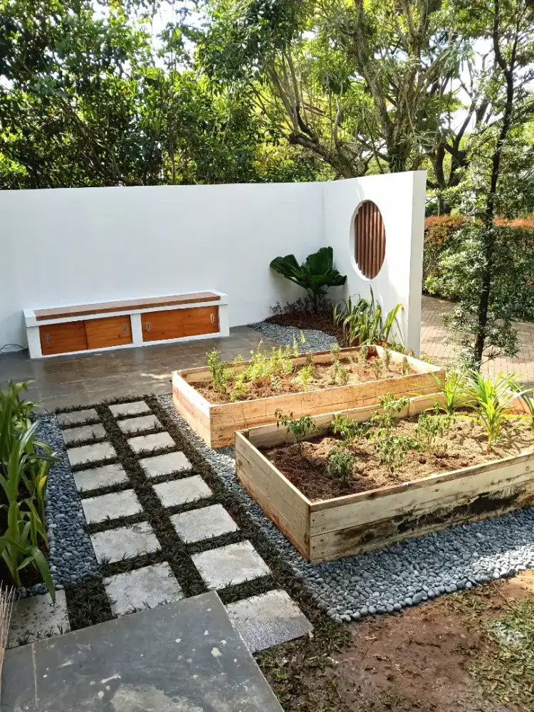 Taman bangku - bangku minimalis