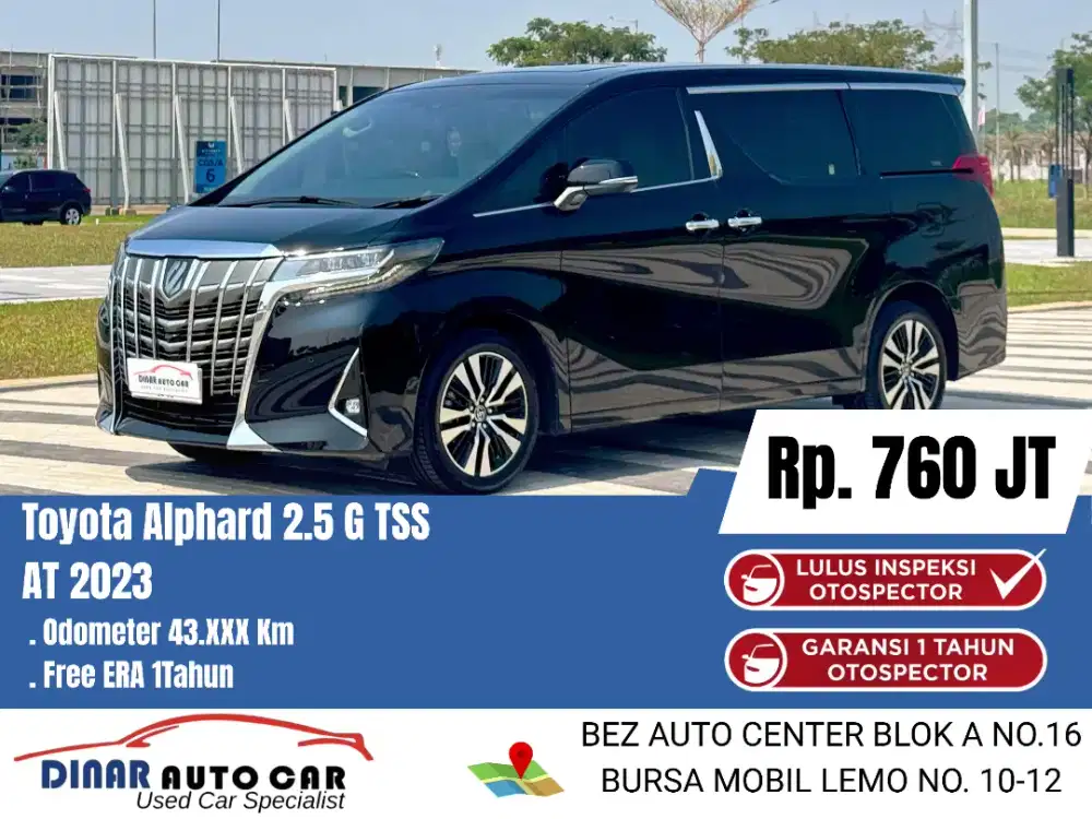 (43Rb) Alphard G TSS 2023 Hitam B Genap Warenty 1Th 50Jt*Dinar Auto*