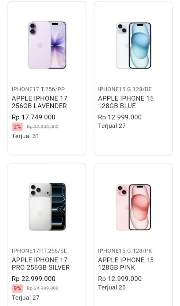 CICILAN APPLE IPHONE 17 BASIC & PRO 256GB