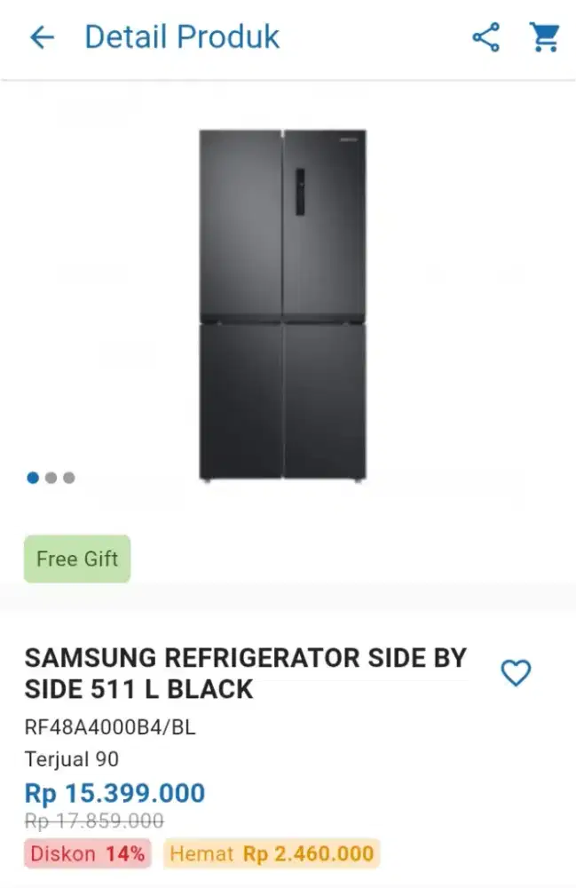 CICILAN SAMSUNG REFRIGERATOR SIDE BY SIDE 511L