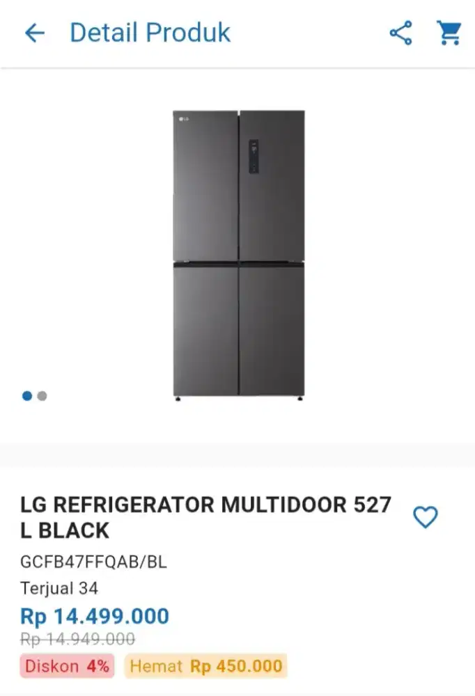 CICILAN LG REFRIGERATOR MULTIDOOR 527L