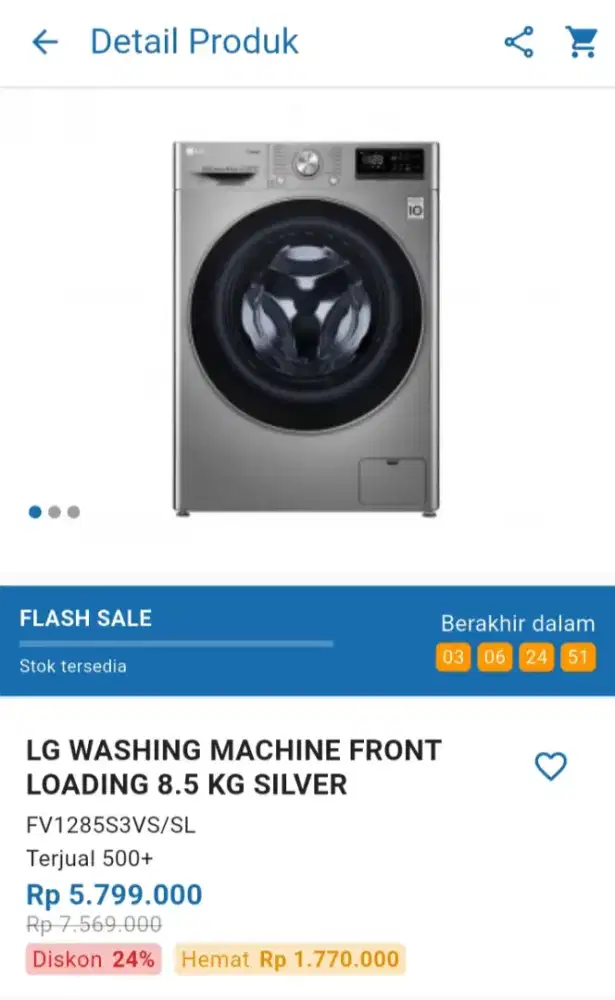CICILAN LG WASHING MACHINE FRONT LOADING 8,5 KG