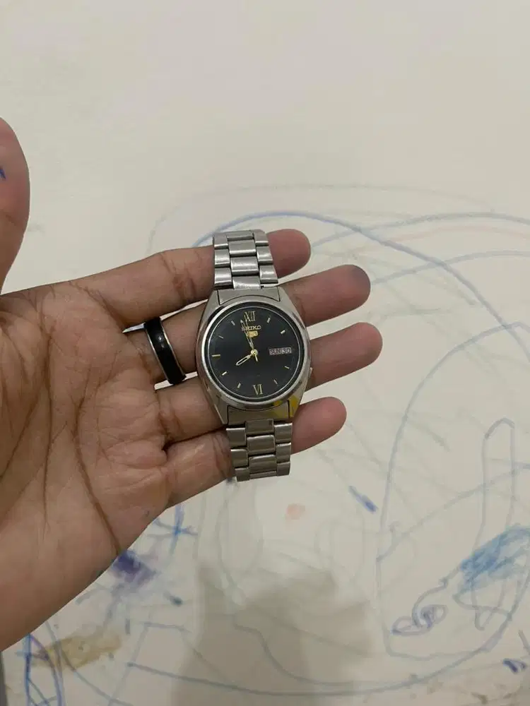 Seiko 5 vintage black gold call 7009