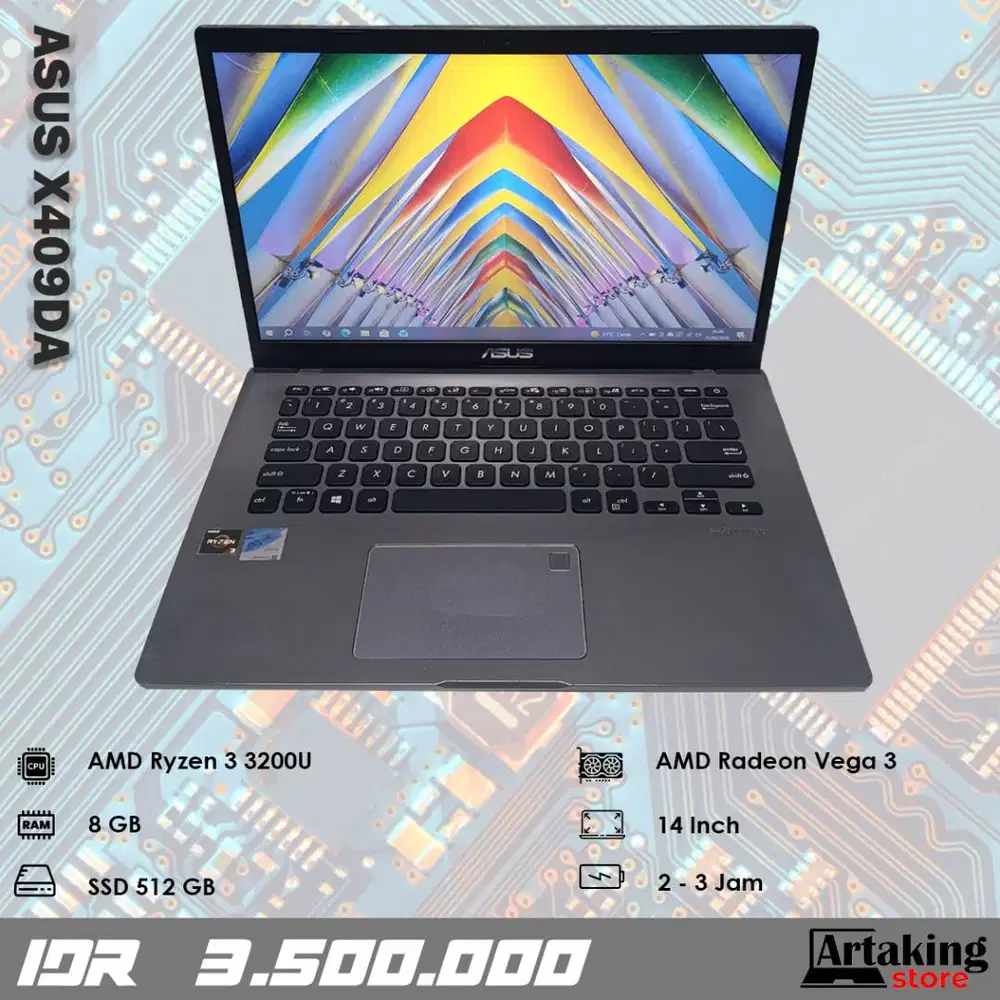 Asus X409DA - Ryzen 3 - Ram 8 GB - SSD 512 GB