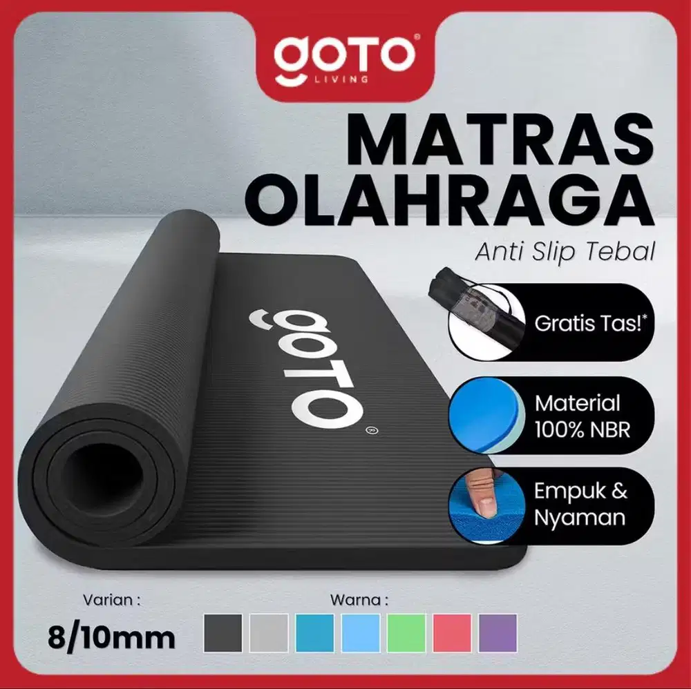 [DIJUAL CEPAT] Karpet Yoga Goto Hitam 10mm - Seperti Baru