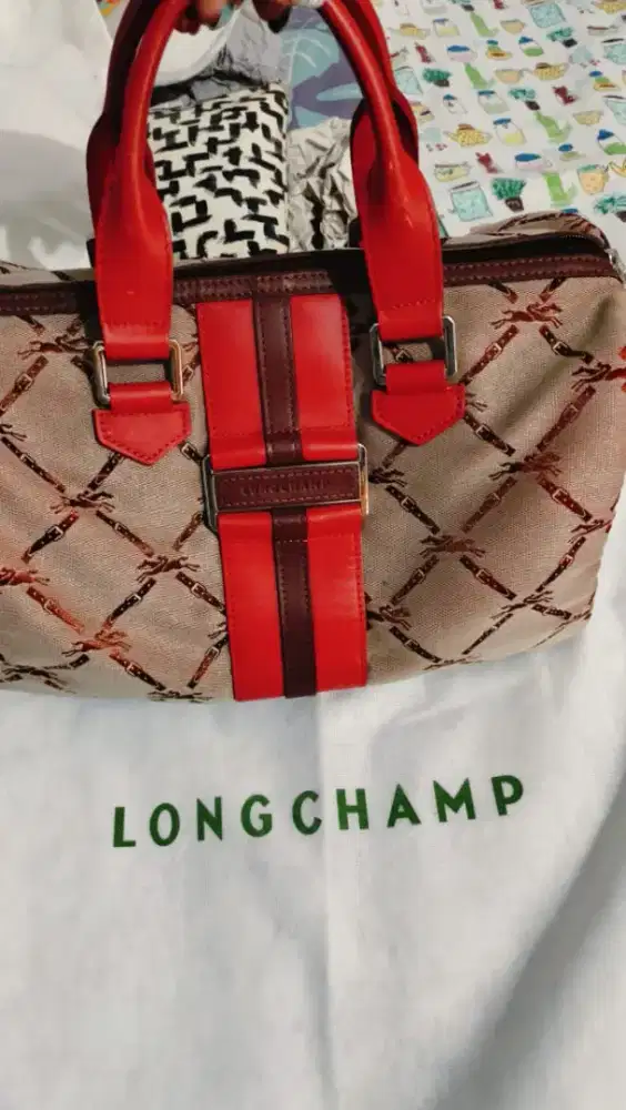Longchamp Monogram Jacquard Boston Bag