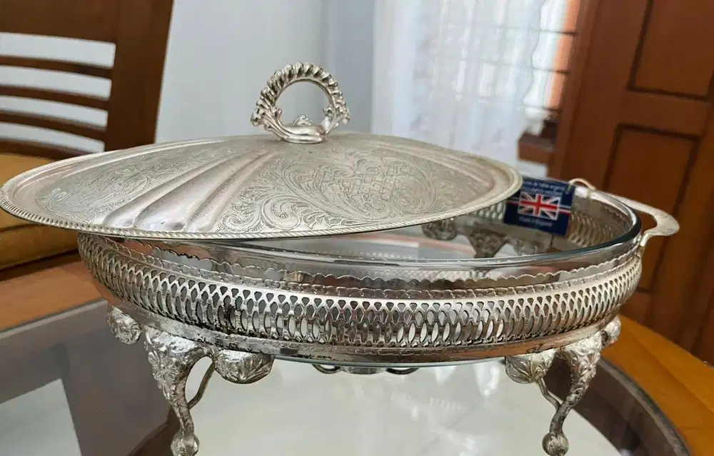 Wadah Saji Silver Plate Queen Anne Antik