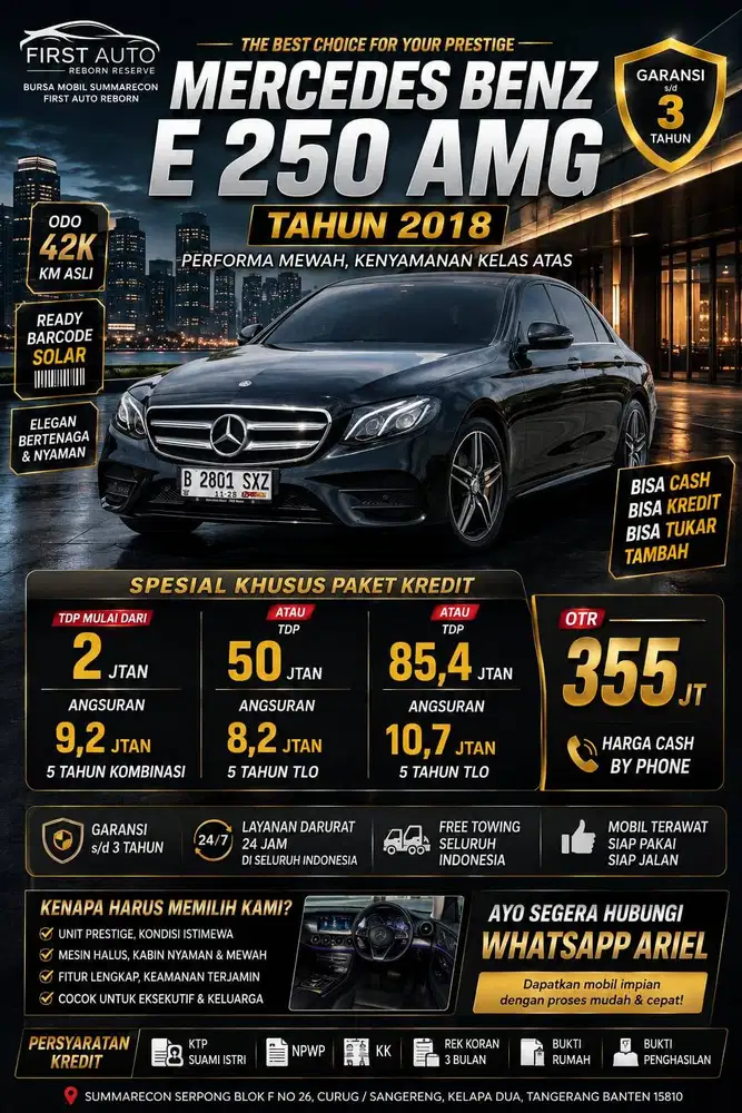 Mercy E250 AMG tahun 2018