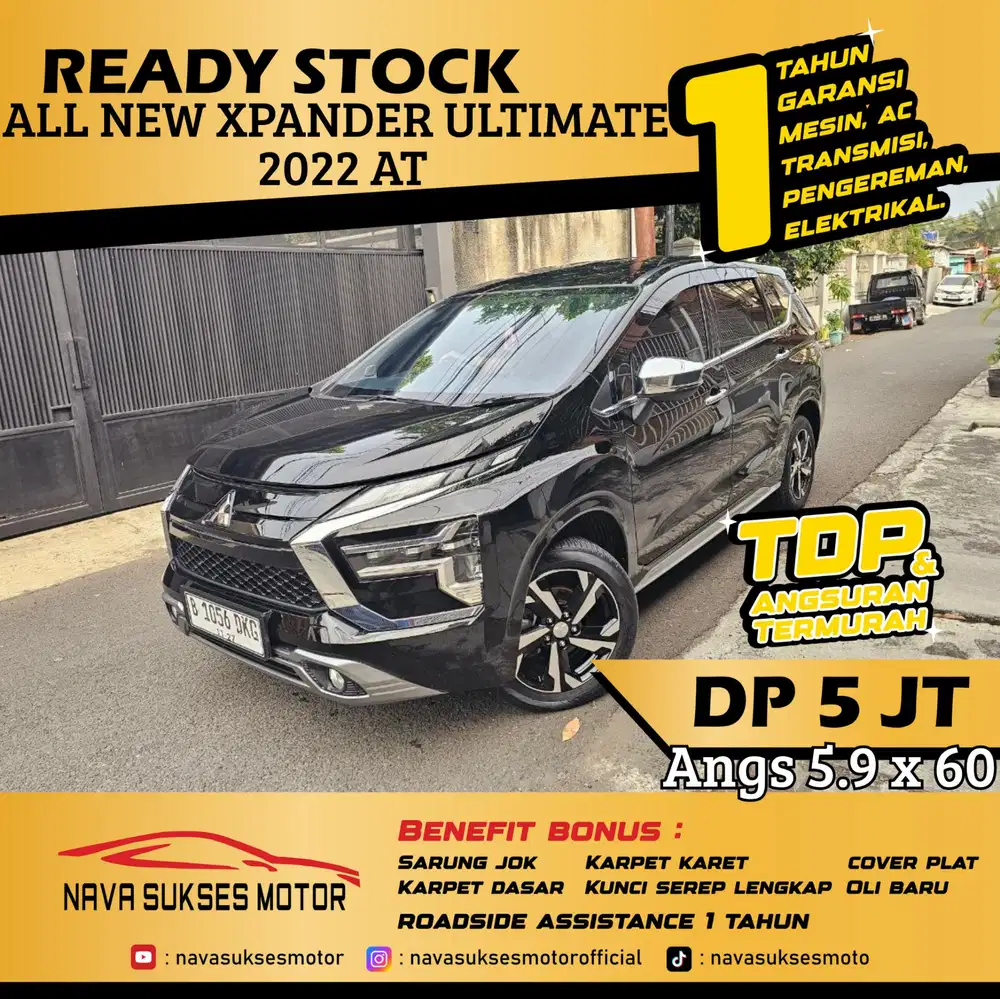 TDP 5Jt Angs Termurah All New Xpander Ultimate 2022 Matic Hitam Low Km