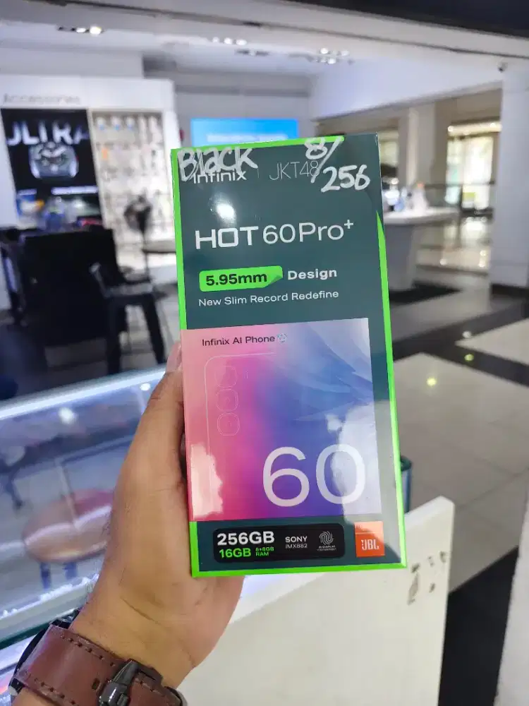Hot 60 pro plus 8/256 hitam new