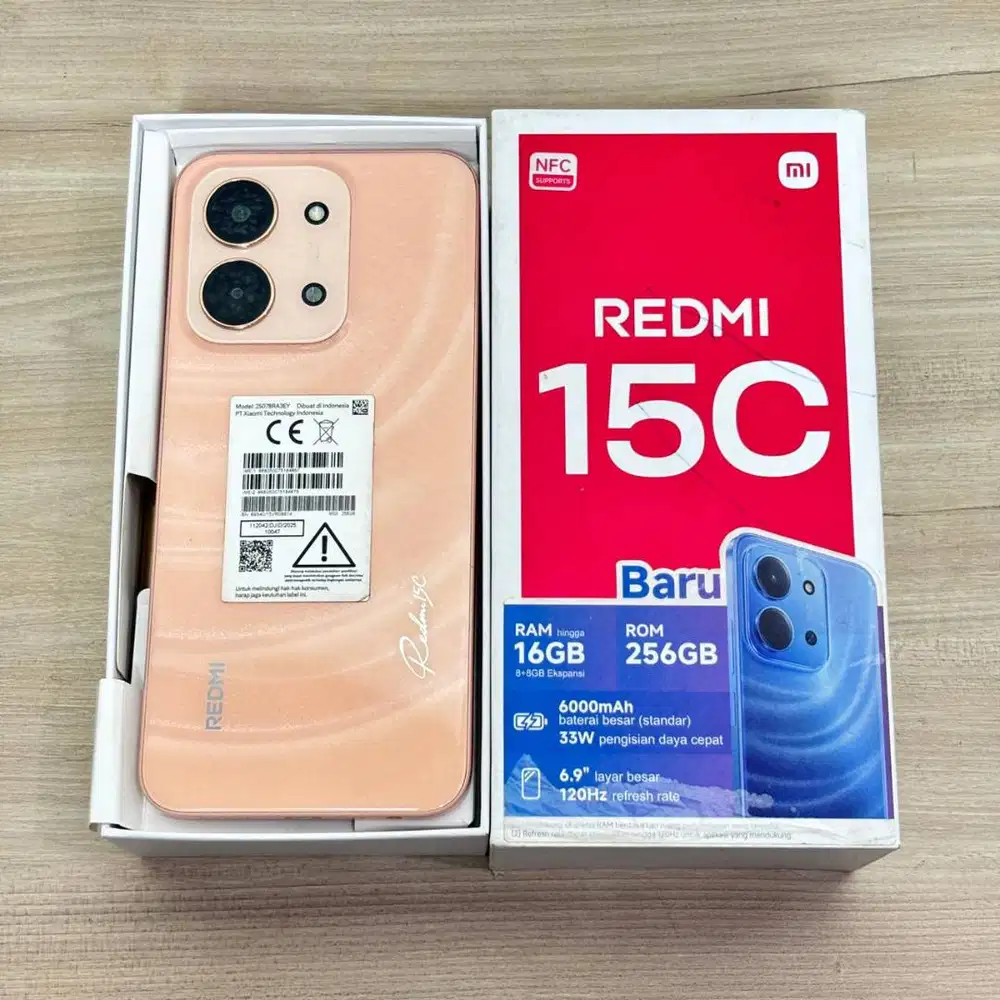 REDMI 15C 8GB/256GB OREN – MULUS, FULLSET, SIAP PAKAI
