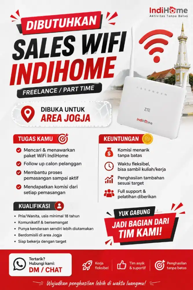 Dibuka lowongan kerja sales indihome