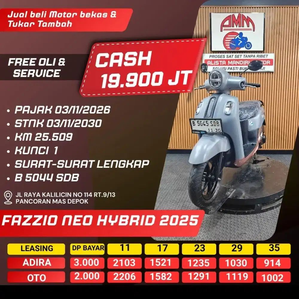 FAZZIO NEO HYBRID 2025 PAJAK HIDUP CASH / KREDIT ALISTA