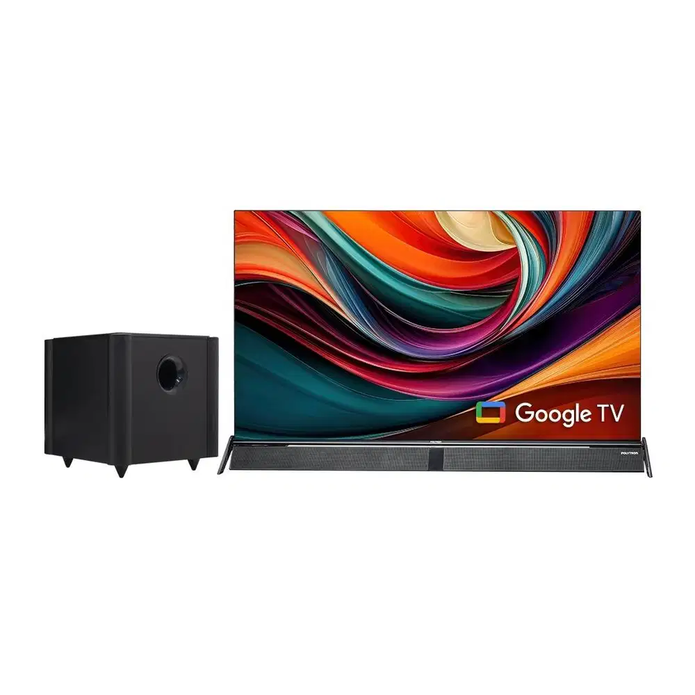 POLYTRON 4K UHD Smart Cinemax Soundbar Google TV 55 Inch