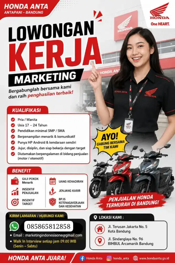 Lowongan kerja sales/marketing motor