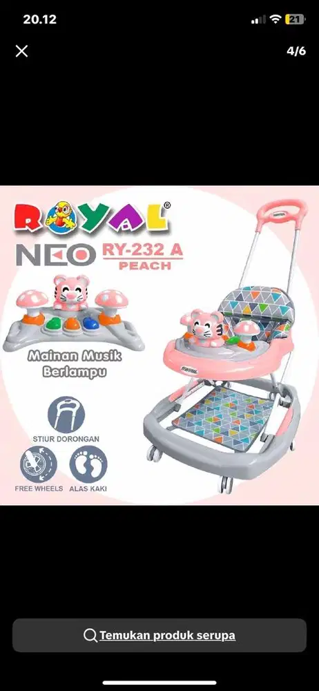 Baby Walker Royal Peach Pink