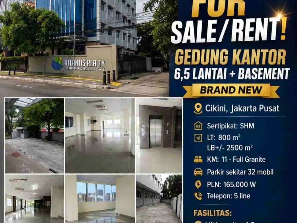 Dijual/ Sewa Gedung Kantor Cikini Jakarta Pusat