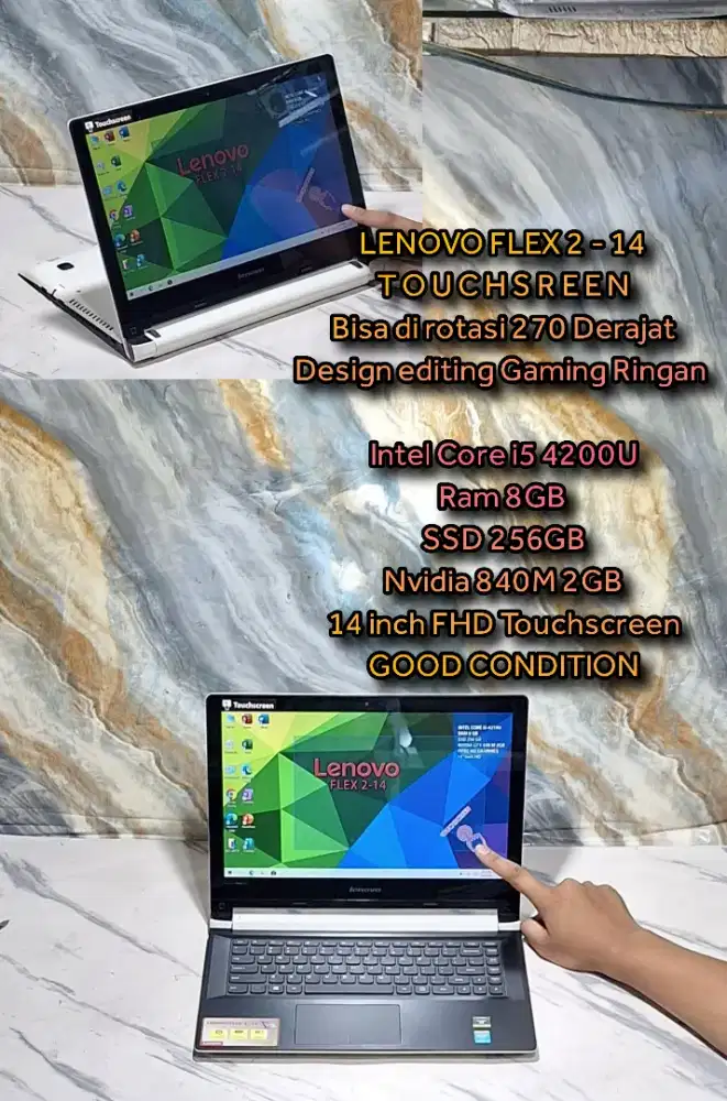 LENOVO FLEX 2 TOUCHSCREEN LAPTOP EDITING