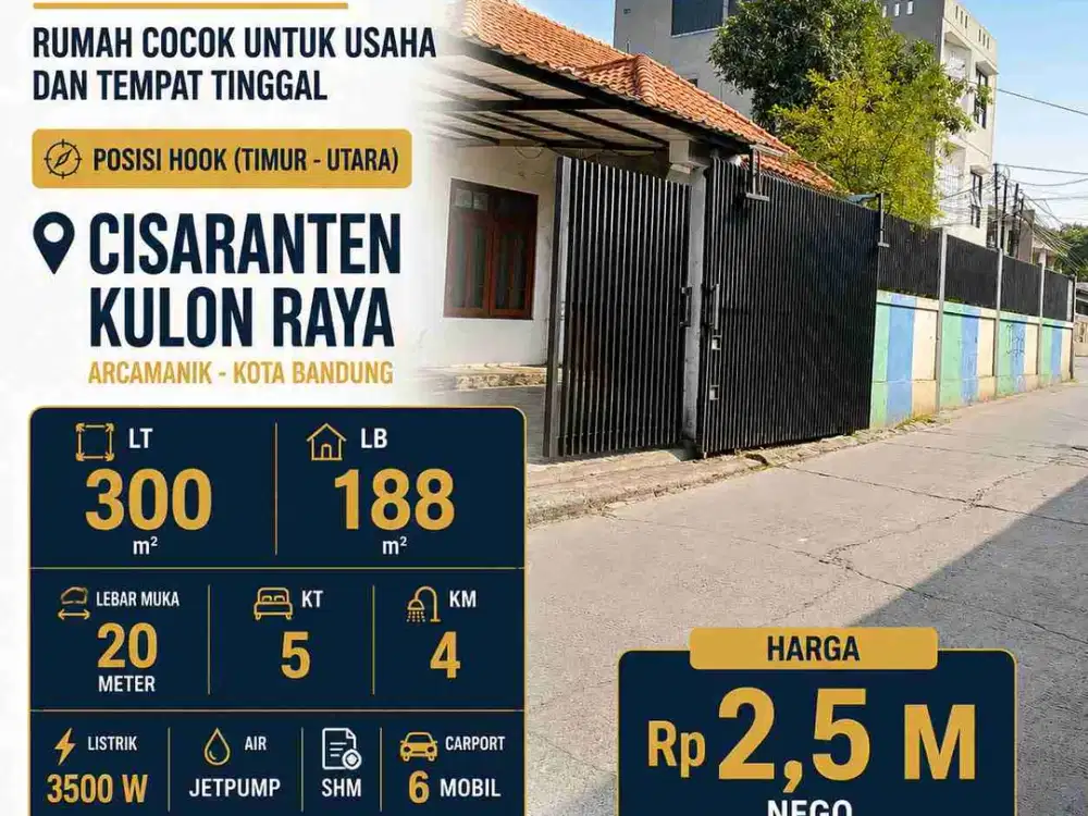 Dijual cepat rumah hook di Cisaranten Kulon Raya, Arcamanik