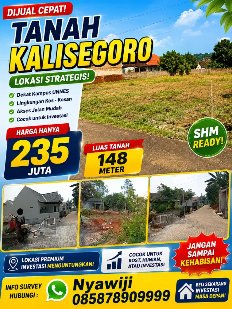 TANAH KAVLING CIAMIK SHM READY DEKAT KAMPUS UNNES