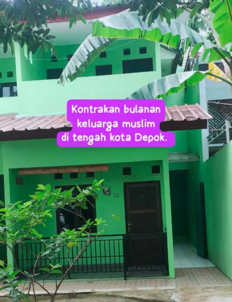 Dikontrakan bulanan rumah keluarga muslim dekat stas KRL Depok Baru.