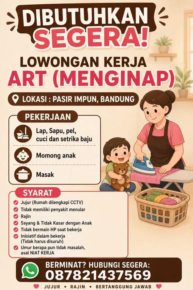 Dibutuhkan Lowongan ART segera