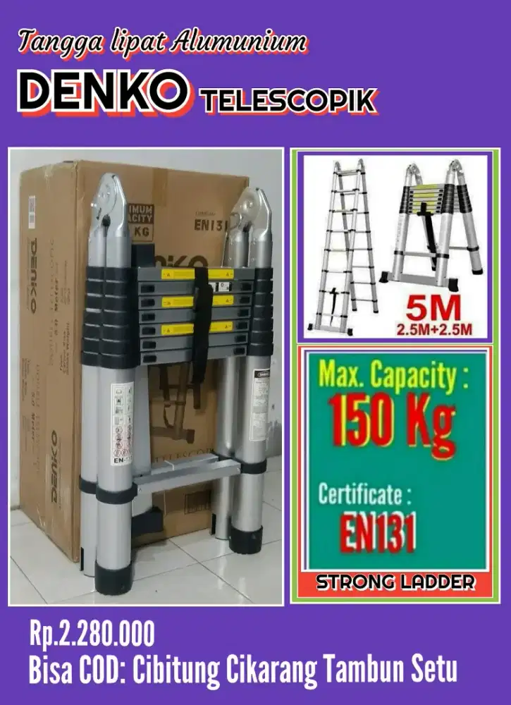 Tangga double TELESCOPIK 5.0 Mtr
