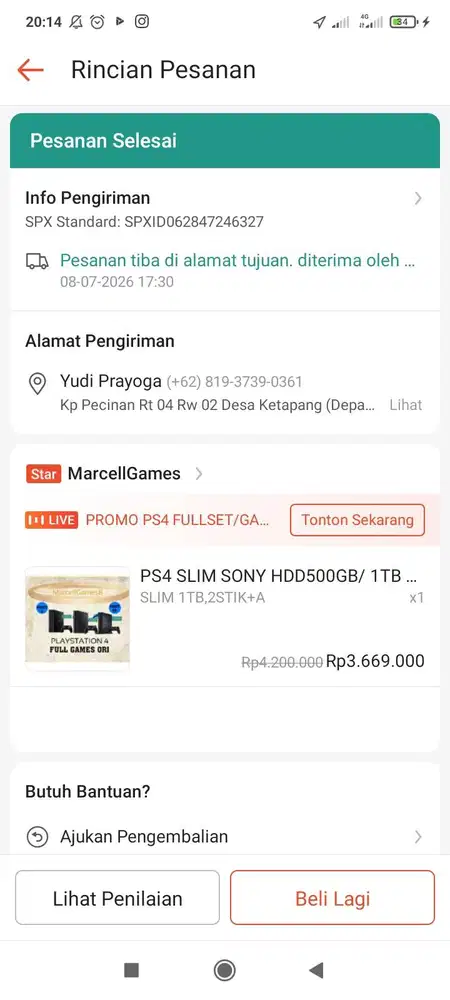 Jual Ps 4 pro slim 1 tb 2 stick bekas pemakaian 1 bulan22