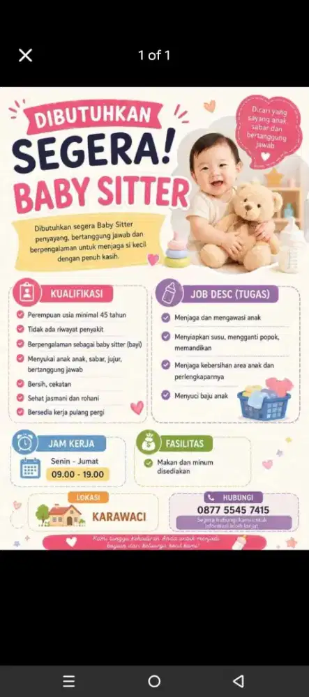 LOWONGAN BABY SITTER