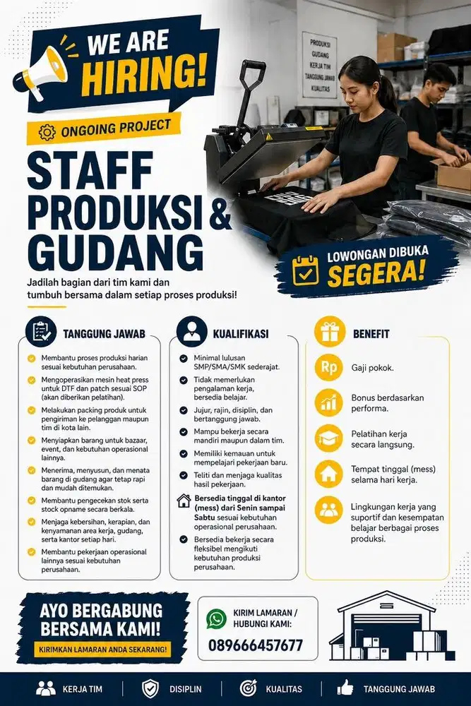 Staff Produksi dan Gudang