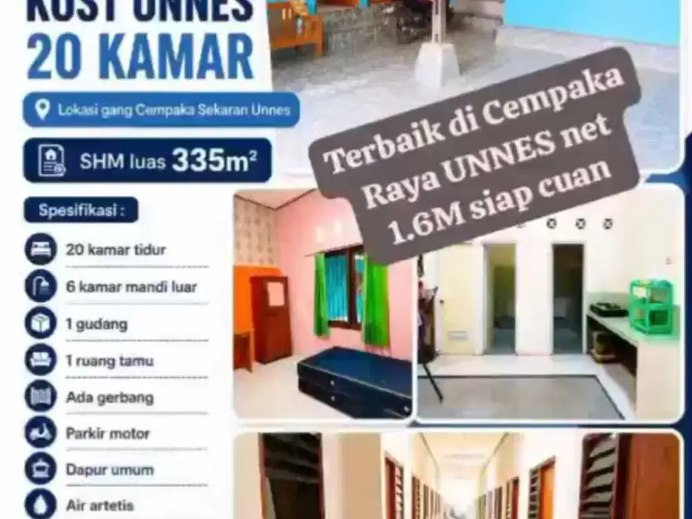 Kos aktif ring 1 UNNES jalan di cepakasari sekaran gunungpati