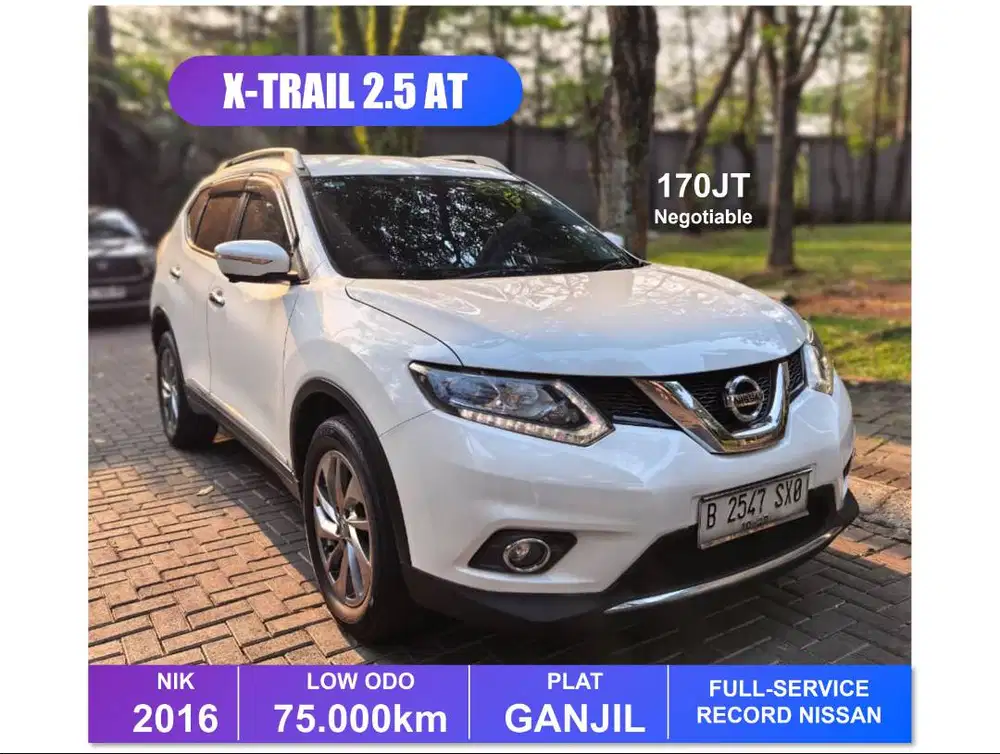 Nissan Xtrail 2.5 T32 AT 2016 Putih Low Km 75rb FULL SERVICE RECORD