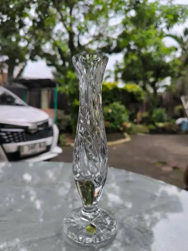 Kristal Vase Bohemia asli Ceko