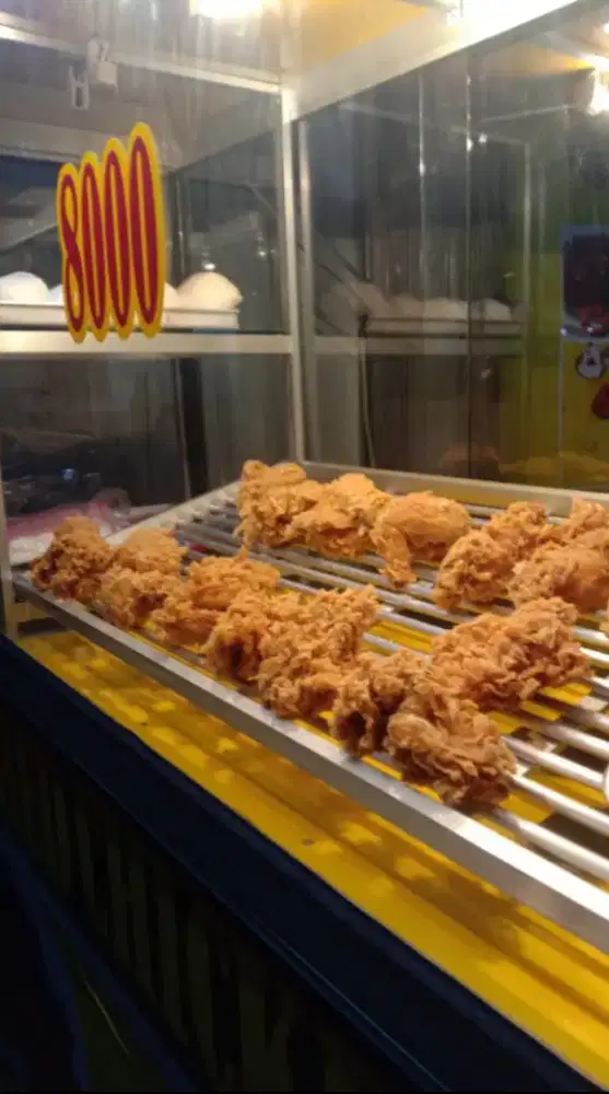 Gerobak + etalase fried chicken