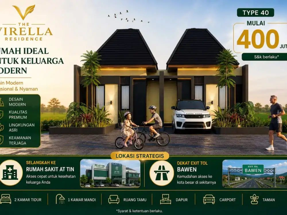 Rumah 400 Jutaan Semarang dekat Akses Tol Bawen dan Kawasan Wisata