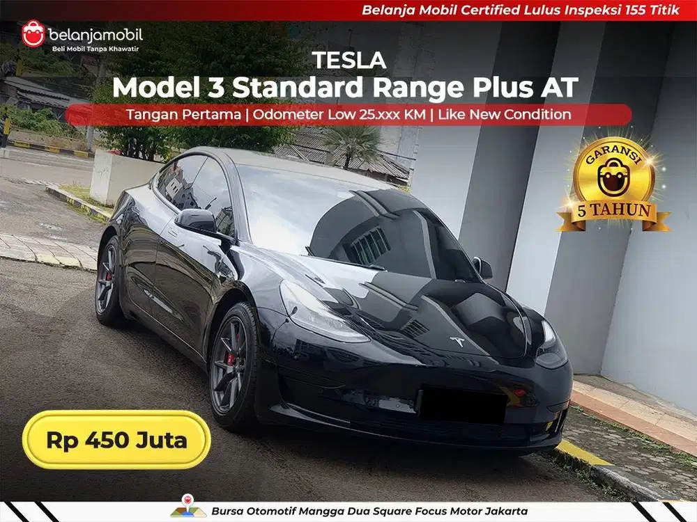 [ LOW KM 25RB ] Tesla Model 3 Standard Range Plus AT 2021 2022