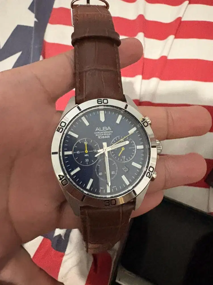 (ORIGINAL) JAM TANGAN ALBA ACTIVE AT3H31X1 BLUE DIAL