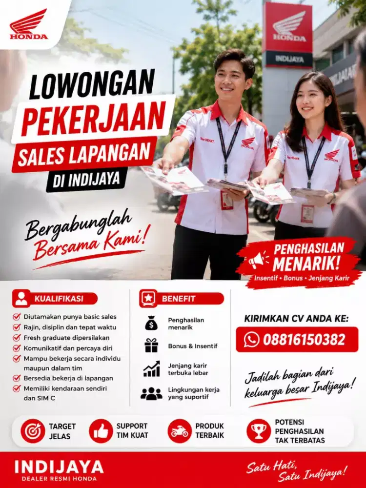 Lowongan kerja dealer Honda